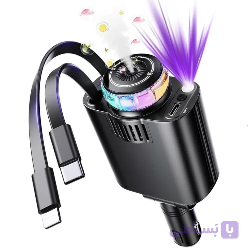 شارژر فندکی خودرو ۴۵ وات ۵ کاره مدل D1 استارلایت با سه محلول — تصویر 1
