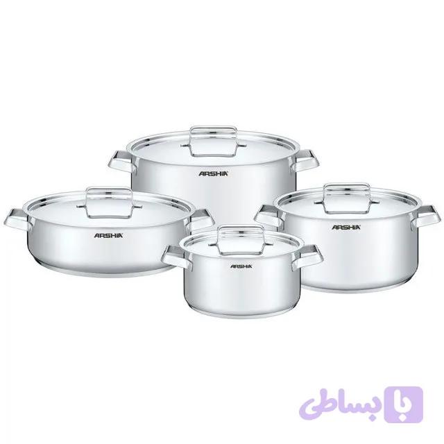 سرویس قابلمه عرشیا مدل SS768-3377 ۸ پارچه استیل
