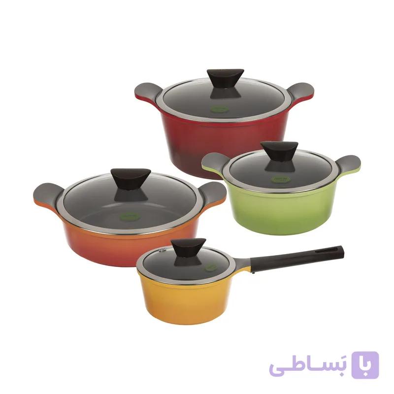 سرویس قابلمه 8 پارچه نیوفلیم اصل کره مدل Rainbow رنگین کمان