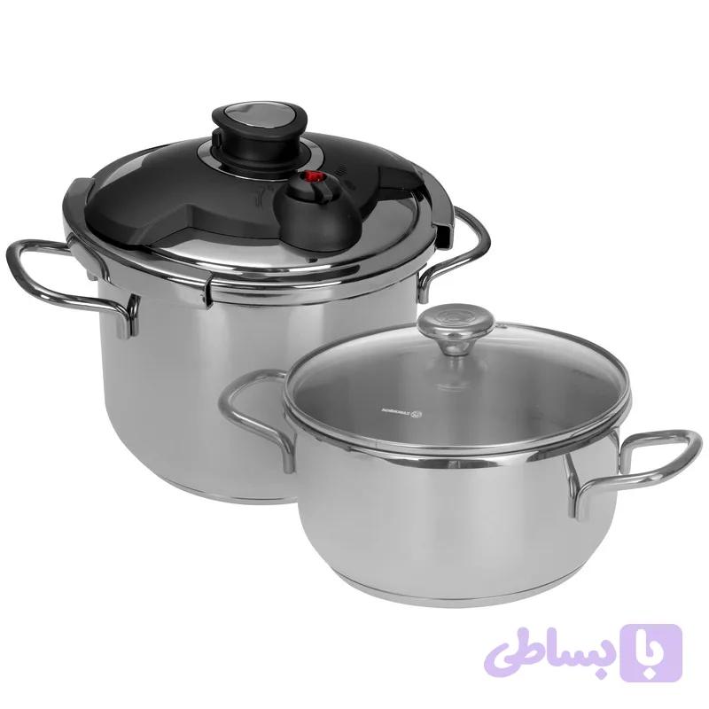 خريد قسطی زودپز دوقلو کرکماز ترکیه اصلی مدل A171 ظرفیت 7 و 4 لیتری