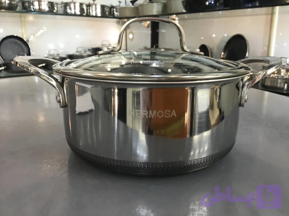 خريد قسطی قابلمه استیل کف لیزری هرموسا سایز ۲۰
