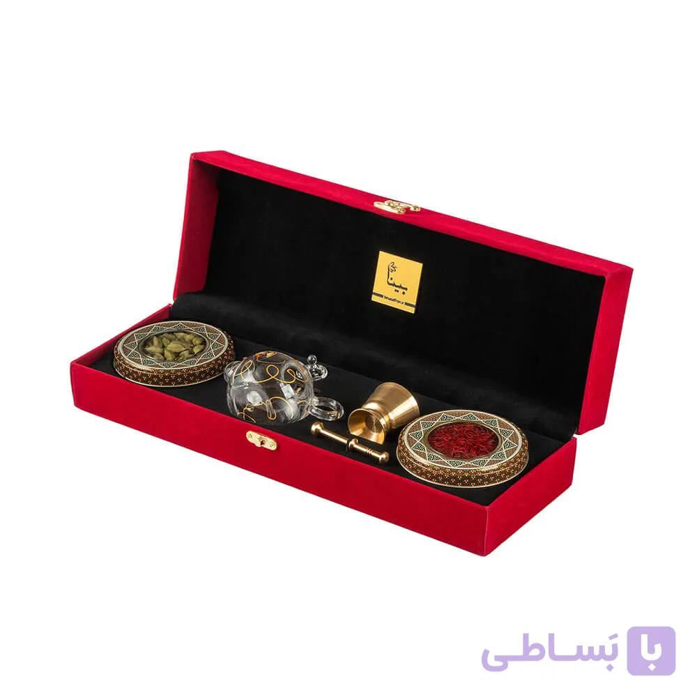 پک هدیه قوری دار زعفران و هل بینا — تصویر 1