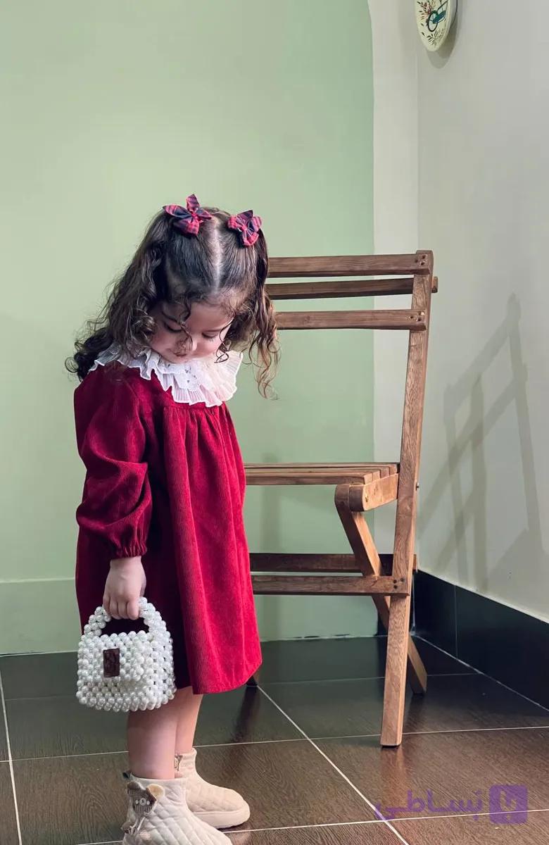 پیراهن مخمل دخترانه مزونی