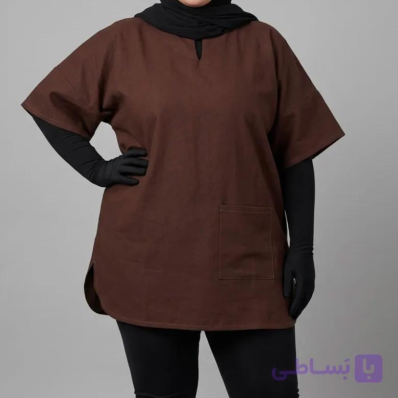 تونیک و شومیز زنانه لینن جلو بسته