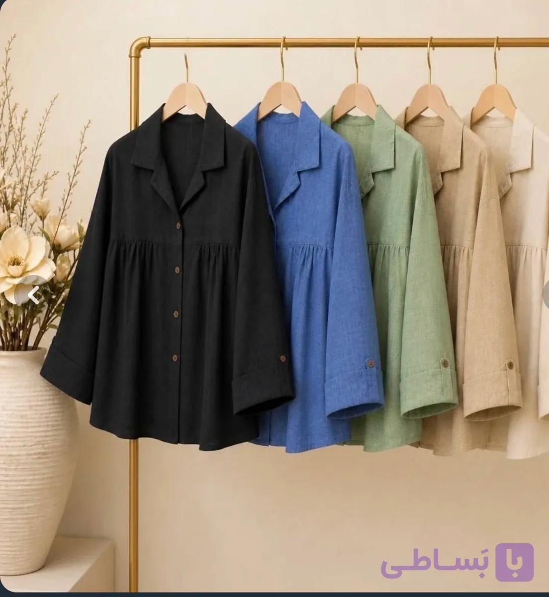 شومیز زنانه لینن مدل عروسکی صورتی پاستلی
