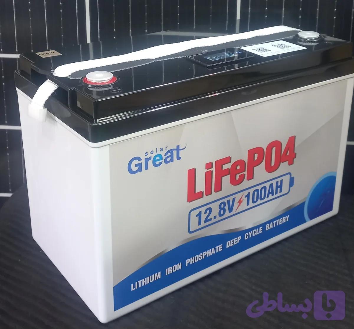 باتری لیتیوم ۱۲.۸ ولت۱۰۰ آمپرساعت 1/2کیلووات (LiFePO۴) برند GREAT مدل LFP۱۲۱۰۰ — تصویر 1