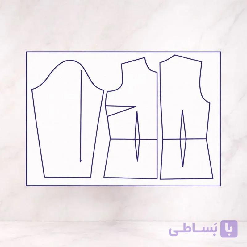 الگو خیاطی بالاتنه و آستین پایه یک سایزی