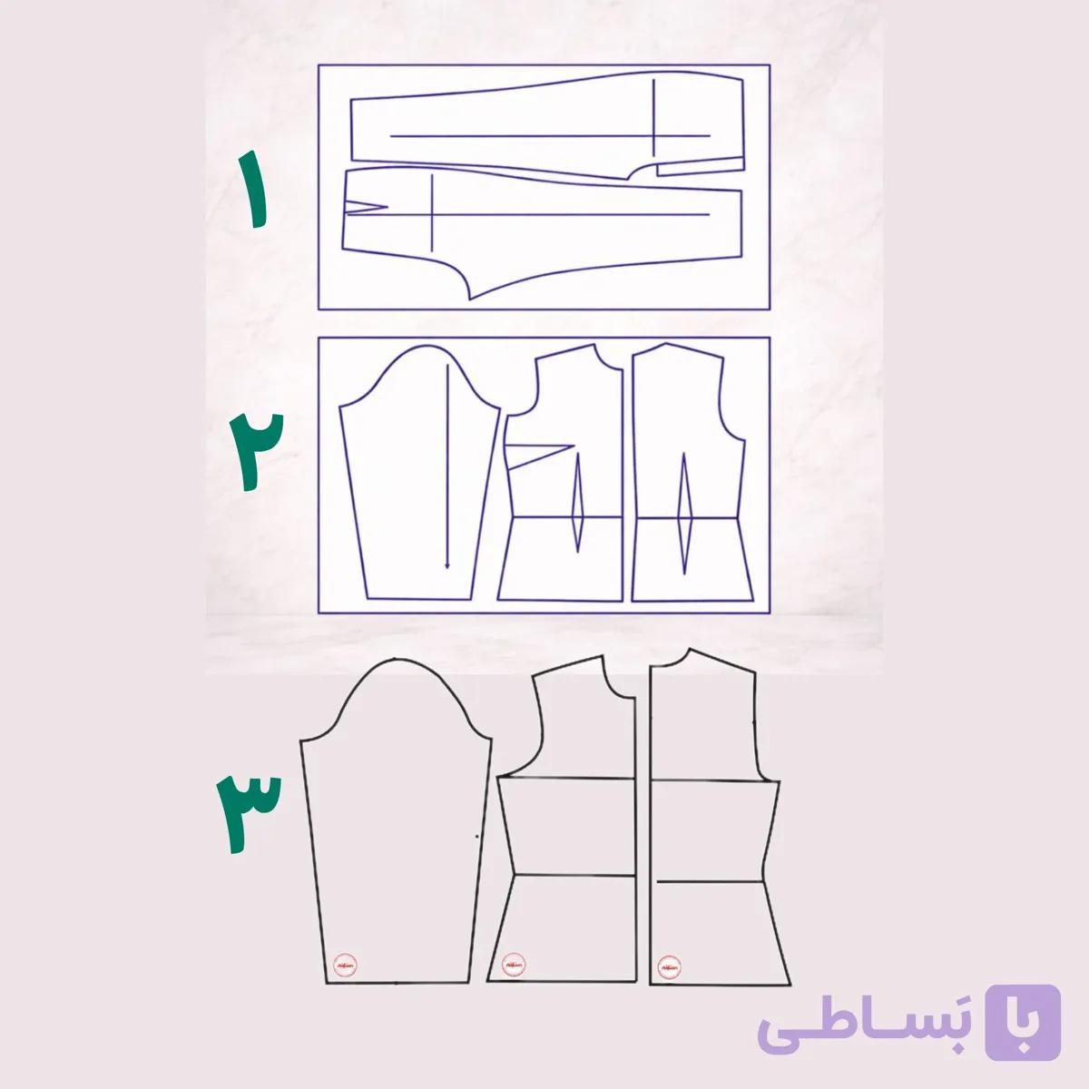 پک یک سایزی الگوی بالاتنه 2 نوع و شلوار