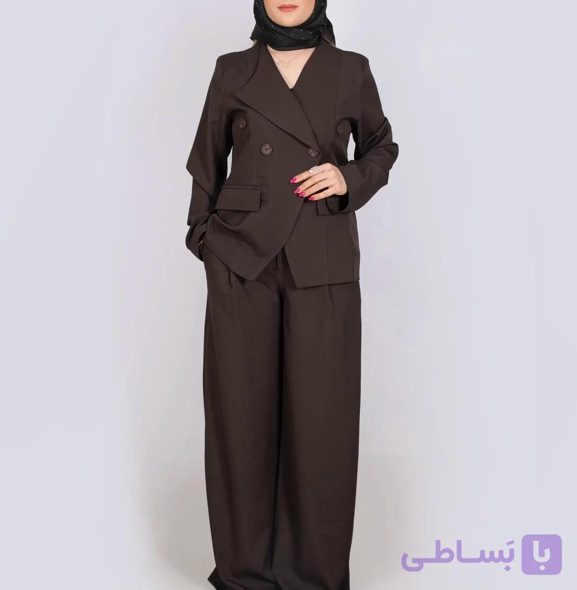 ست کت و شلوار تک یقه