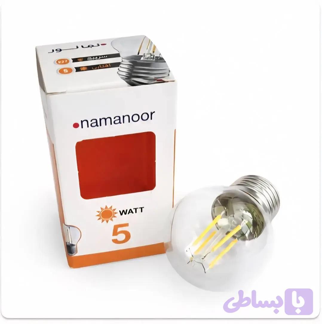 لامپ 5 وات حبابی فیلامنتی نمانور — تصویر 1