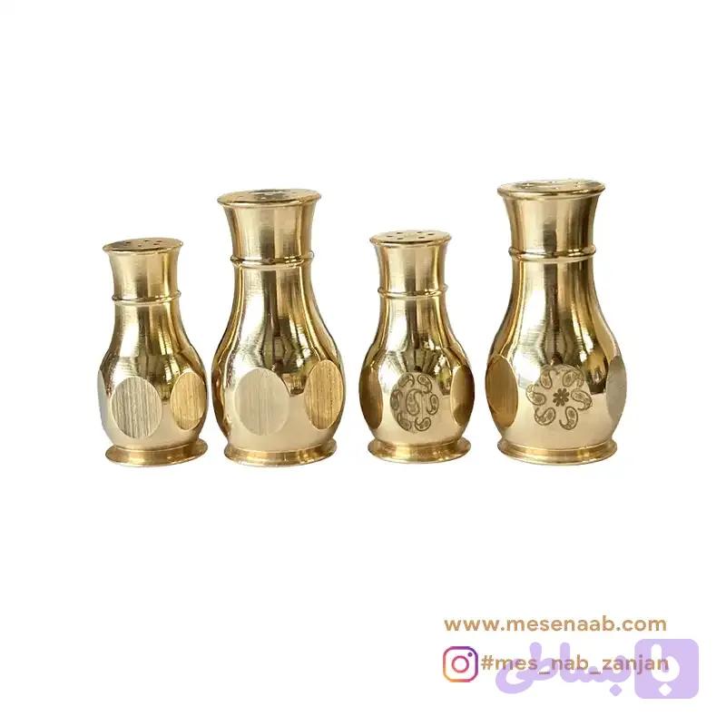 نمکدان برنجی ساده و طرح‌دار | مس ناب — تصویر 1