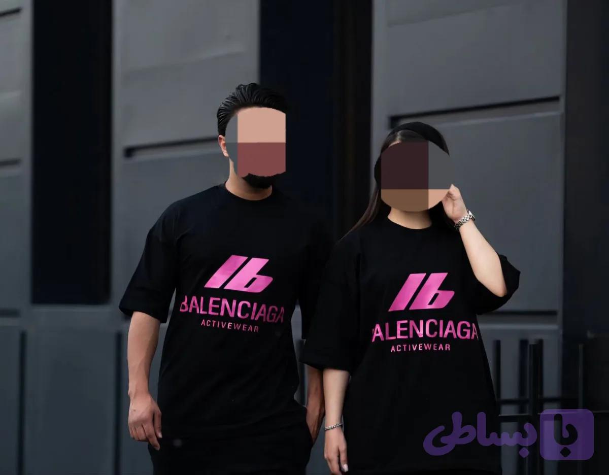 تیشرت لش چاپ صورتی پنبه سوپر نخ ۲۸