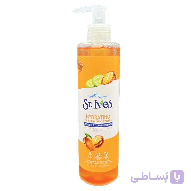 ژل شستشوی ST.Ivesحاوی عصاره خیار و روغن آرگان مناسب پوست خشک حجم 300 میلی لیتر