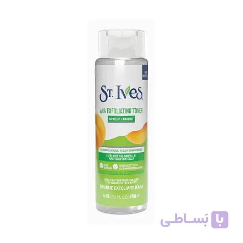 تونر St.Ives حاوی گلیکولیک اسید 5درصد و AHA عصاره زردآلو مناسب پوست مختلط حجم250 میلی لیتر
