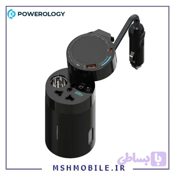 اینورتر خودرو پاورولوژی Powerology مدل PWCPI200WBK توان 200 وات — تصویر 1
