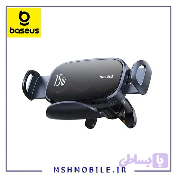 هولدر دریچه کولر و شارژر وایرلس 15 وات بیسوس Baseus LightChaser Electric Car Mount BS-CM029 — تصویر 1