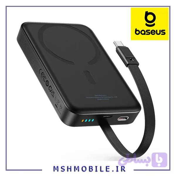 پاروبانک وایرلس 10000 با کابل تایپ سی بیسوس Baseus Magnetic Power Bank PPCXM10T — تصویر 1
