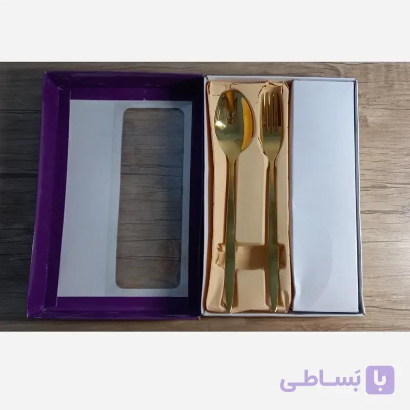 قاشق و چنگال طلایی رنگ برند یونیک