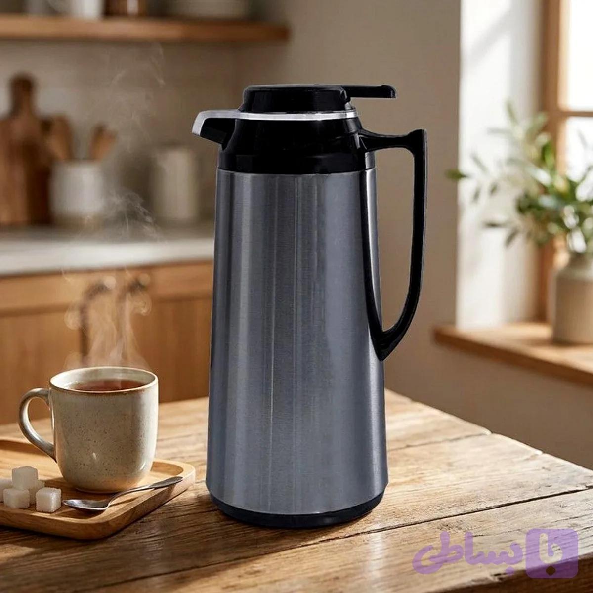 فلاسک داخل شیشه 1 لیتری برند کی اس تی KST — تصویر 1