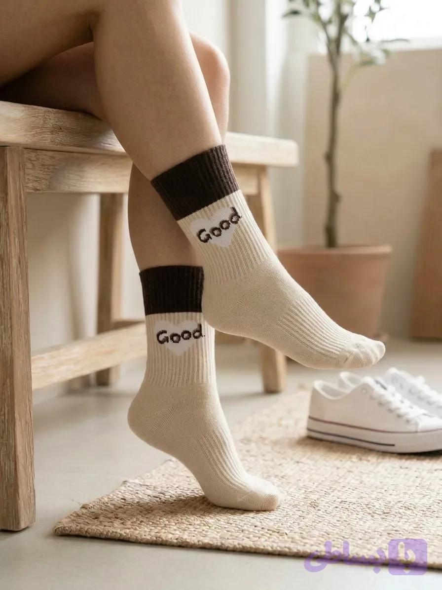 جوراب ساق‌دار اسپرت طرح Good — تصویر 1