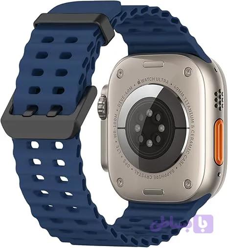 بند اپل واچ سیلیکونی موج‌دار با سگک مدل loop SPORT F برای ااپل واچ اولترا Ultra / Ultra2/Ultra3 49 mm ضد حساسیت و رنگ ثابت