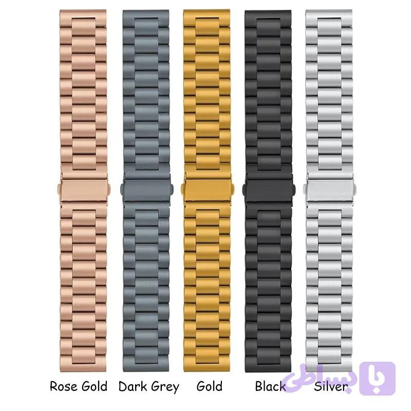 بند استیل مدل 3bead Steel Metal مناسب برای ساعت هوشمند آمازفیت GTR 47mm/GTR 2/2e/3/3 Pro/4