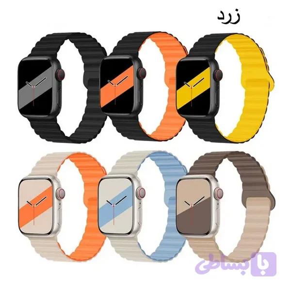 بند سیلیکونی تمام مگنتی اپل واچ - راحتی و استایل بی‌نهایت در رنگ‌های متنوع مناسب برای اپل واچ سری Se/1/2/3/4/5/6/7/8/9/AluminumCase سایز 38/40/41 میلی متری