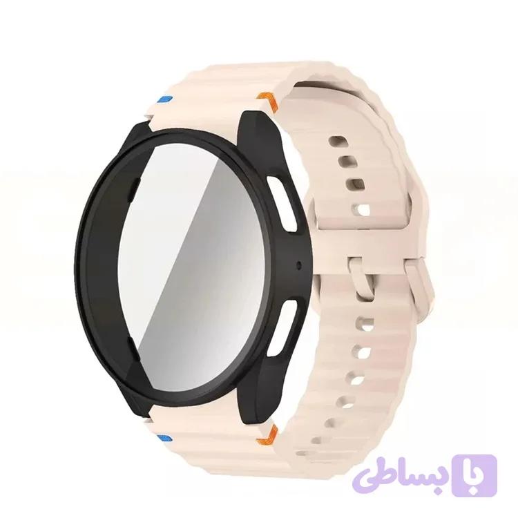 ست بند سیلیکونی + کاور و گلس سامسونگ واچ 4 سایز 44 میلی متری Galaxy Watch 4 44mm