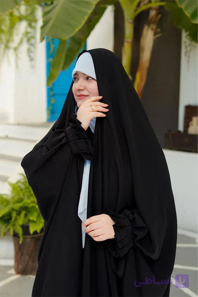 چادر عربی نجلا مشکی نانو امارات ژاپن — تصویر 1