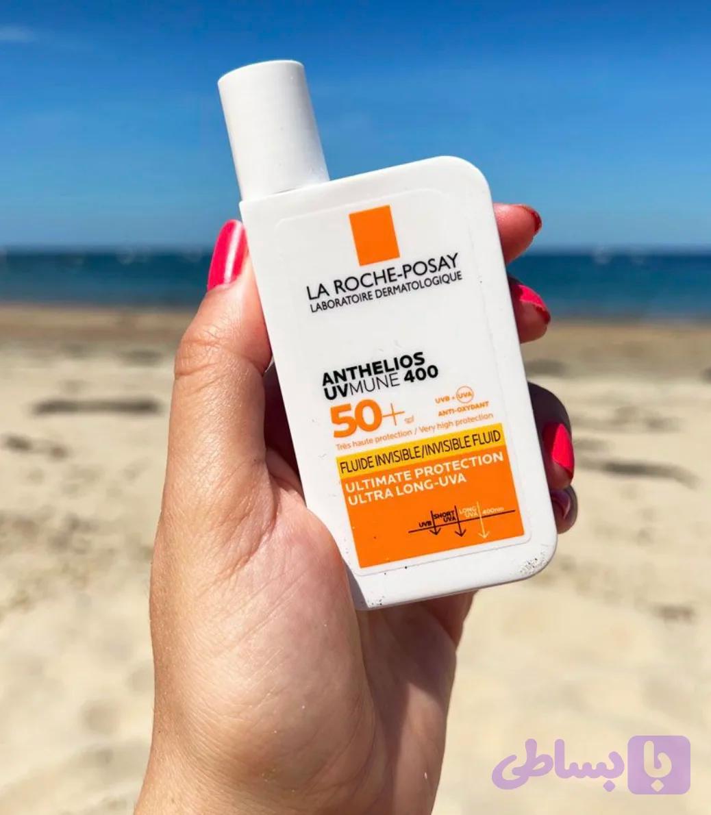 کرم ضد آفتاب فلویید بی رنگ لاروش پوزای با اس پی اف 50+ مدل آنتلیوس یووی مون 400 حجم 50ML