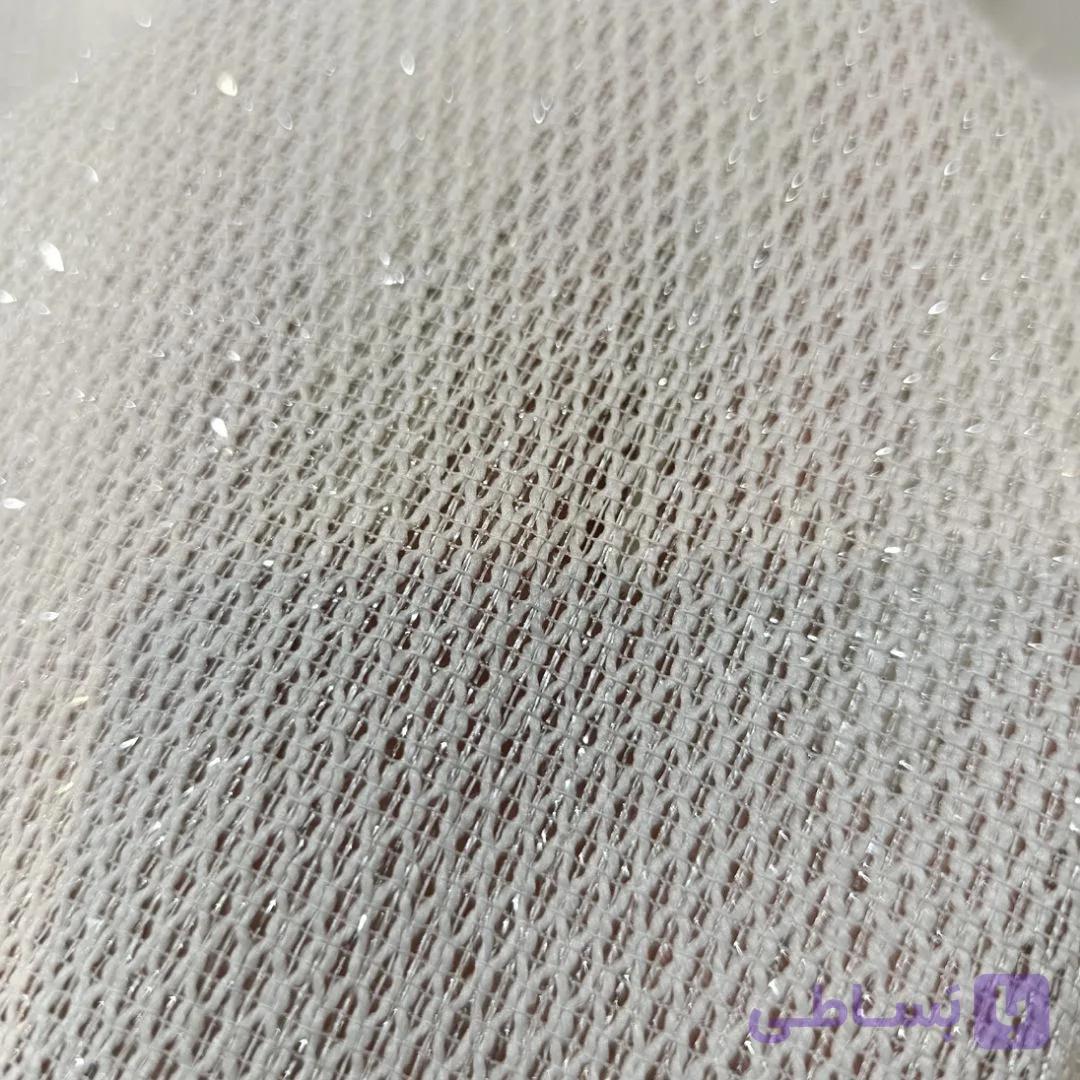 پارچه پرده حریر لمه ساوج سقل سنگین لنو بافت کات متری — تصویر 1