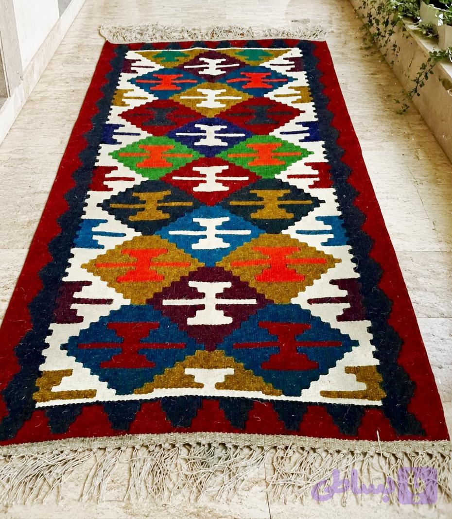 گلیم دستبافت دومتری ریزیک کدA7771 — تصویر 1