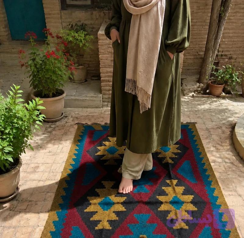 گلیم دستبافت دومتری ریز2 کدB4520 — تصویر 1