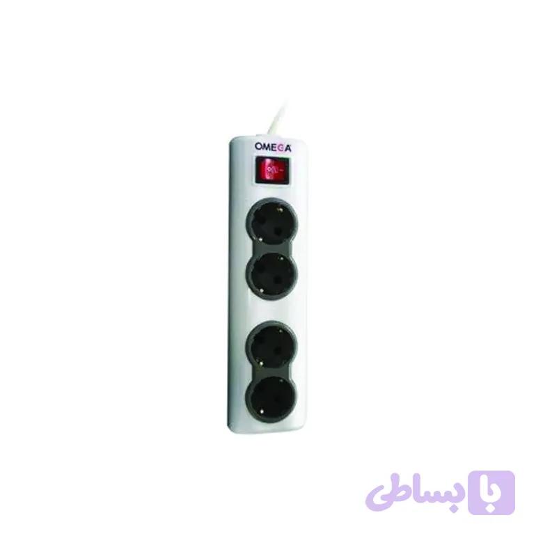 چند راهی برق 4 خانه امگا مدل R4000با کابل 1.5 متری