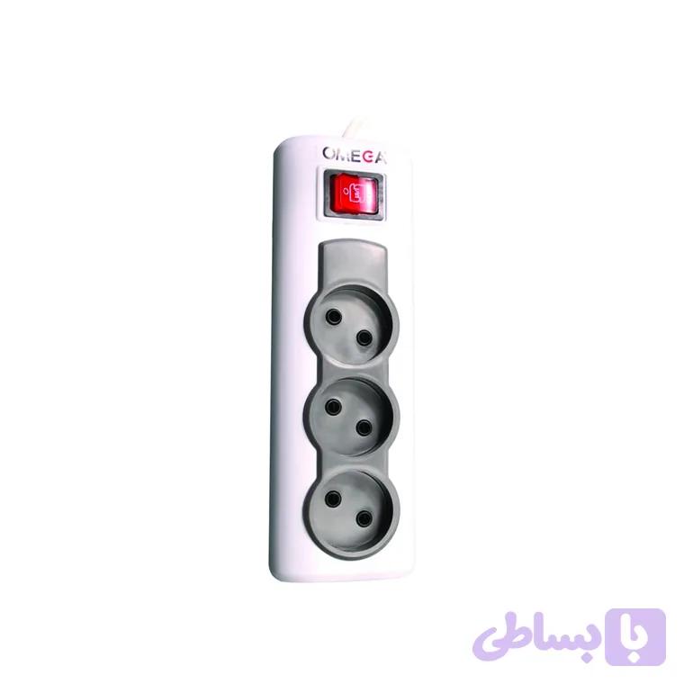 چند راهی برق 3 خانه امگا مدل R3000 با کابل 5 متری