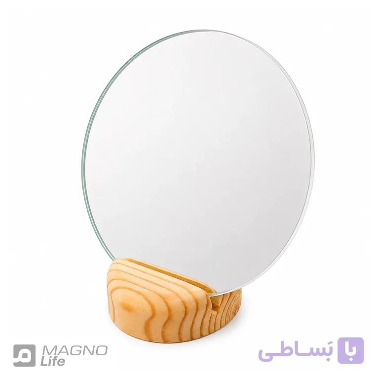 آینه رومیزی گرد چوب طبیعی دکورین مدل DEC-0001 — تصویر 1