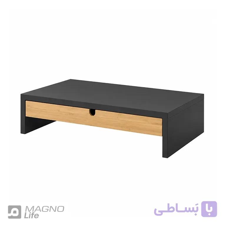 زیرمانیتوری کشودار چوبی دکورین مدل DEC-0007 مشکی — تصویر 1