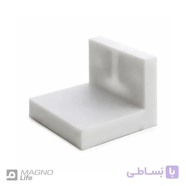 بست گونیا روکش‌دار فلزی سفید مدل HAR-0002 بسته 6 عددی — تصویر 1