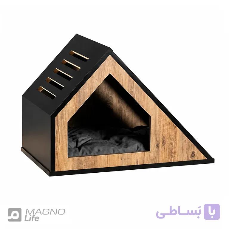 خانه چوبی سگ و گربه دکورین مدل DEC-0008 مشکی — تصویر 1