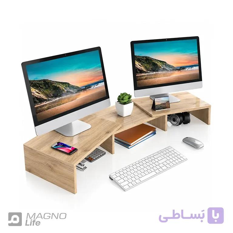 استند مانیتور و نظم دهنده رومیزی قابل تنظیم چوبی دکورین مدل DEC-0026 — تصویر 1