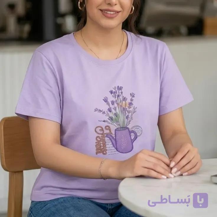 تیشرت زنانه آستین کوتاه نخ پنبه — تصویر 1