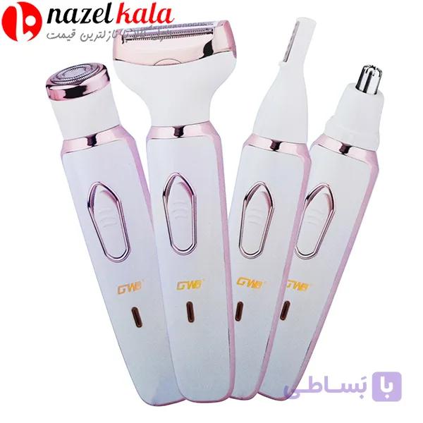 ست اصلاح موی صورت و بدن چهار کاره بانوان جی دبلیو مدل GW-223 — تصویر 1