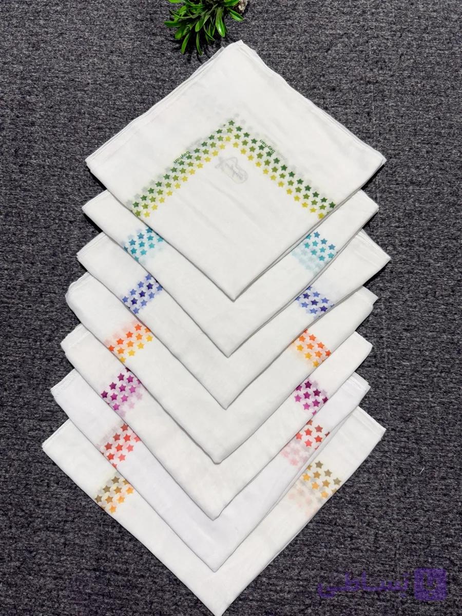 روسری سفید سیحان در سایز بندی موجود جنس کار درجه یک