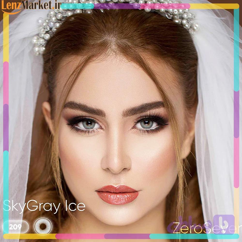 لنز رنگی زیرو سون sky gray ice209