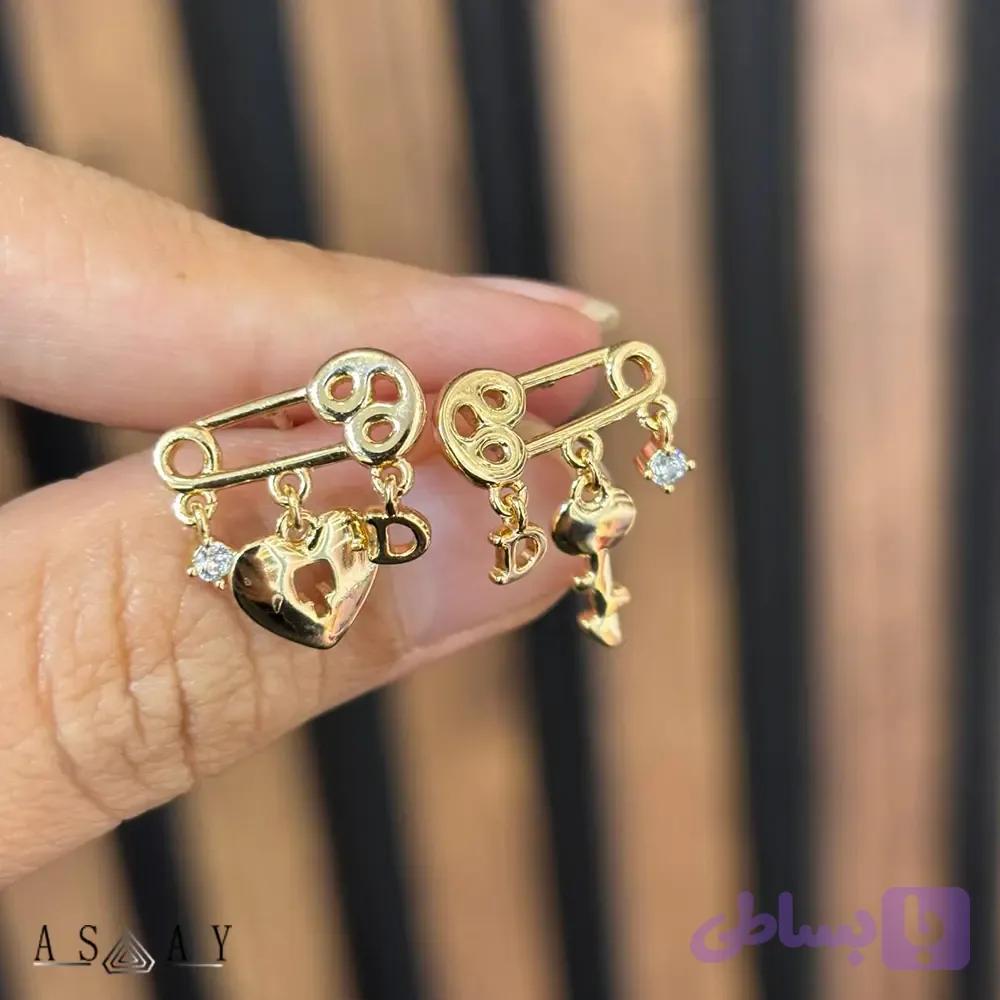 گوشواره ژوپینگ طرح قفل و کلید