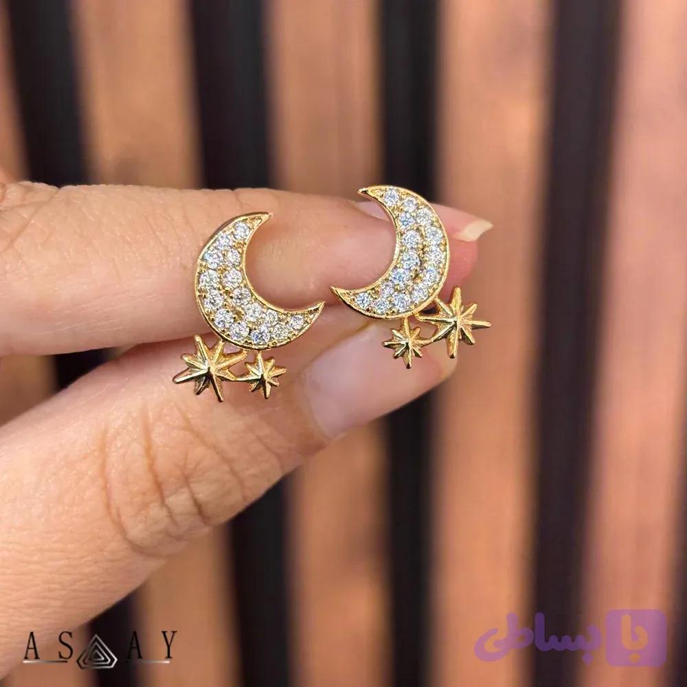 گوشواره ژوپینگ طرح ماه