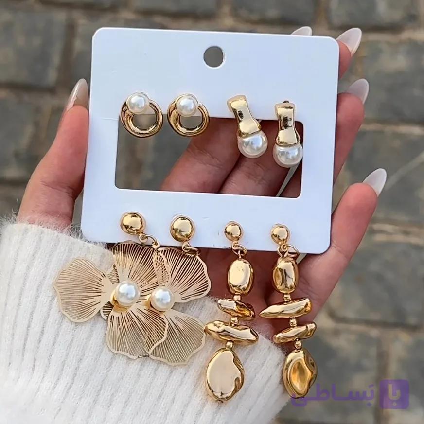 پک گوشواره فلاور طلایی