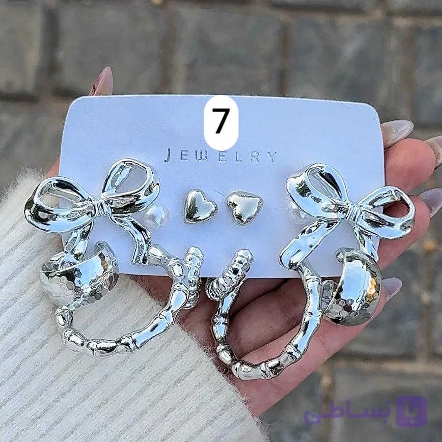 پک گوشواره نقره ای-کد7