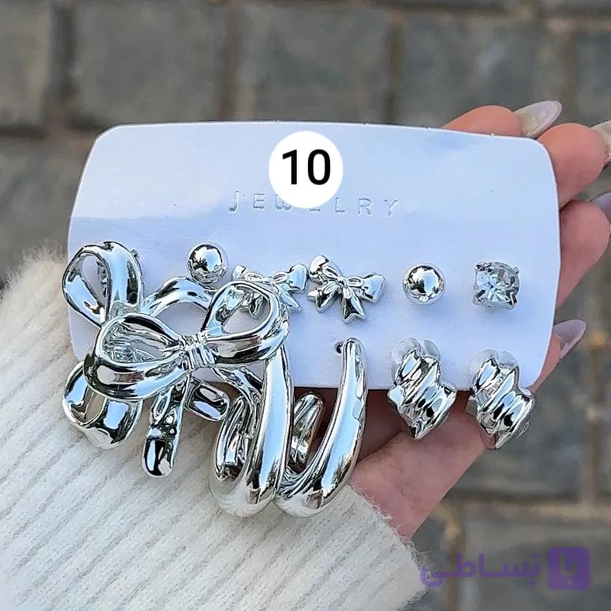 پک گوشواره نقره ای-کد10