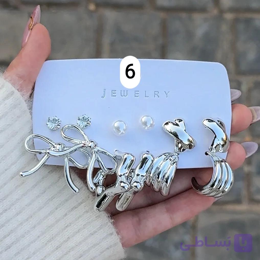 پک گوشواره نقره ای-کد6